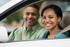 parents in a car