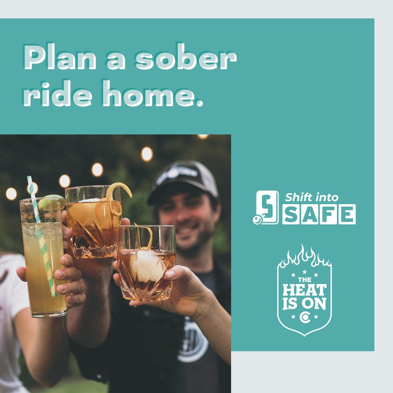 Plan a Sober Ride Home Social Post.jpg DUI social media graphic featuring folks cheersing their glasses. Text overlay reads "Plan a sober ride home."