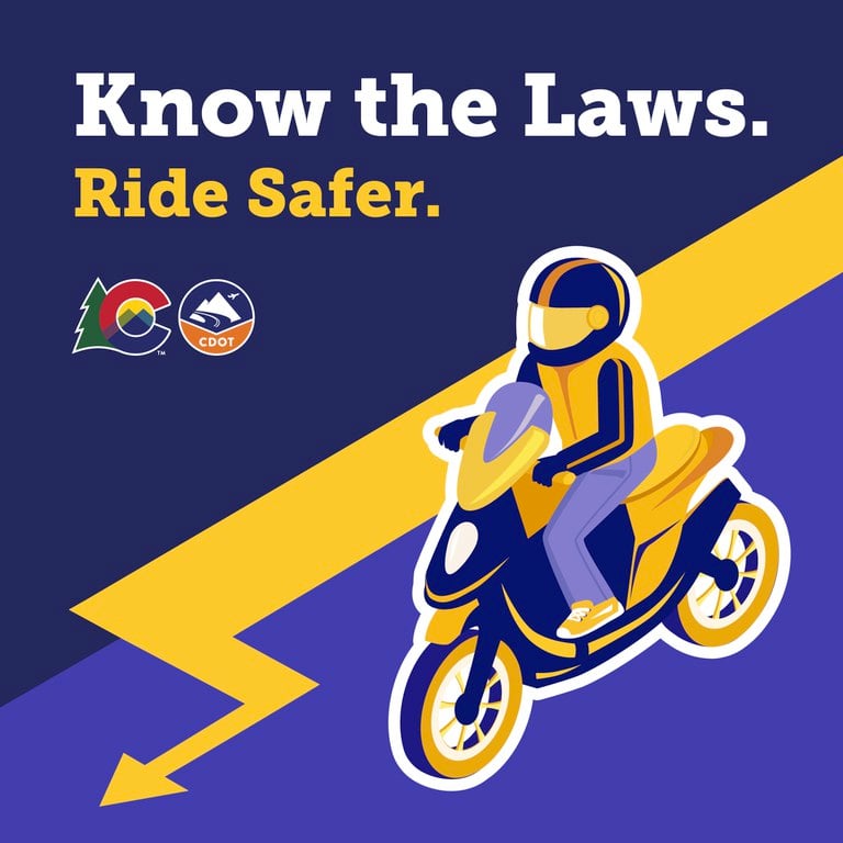 Know the Laws. Ride Safer. social graphic