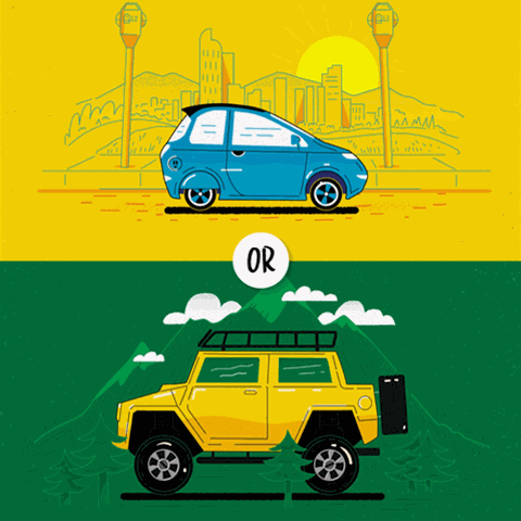 electric car versus SUV graphic