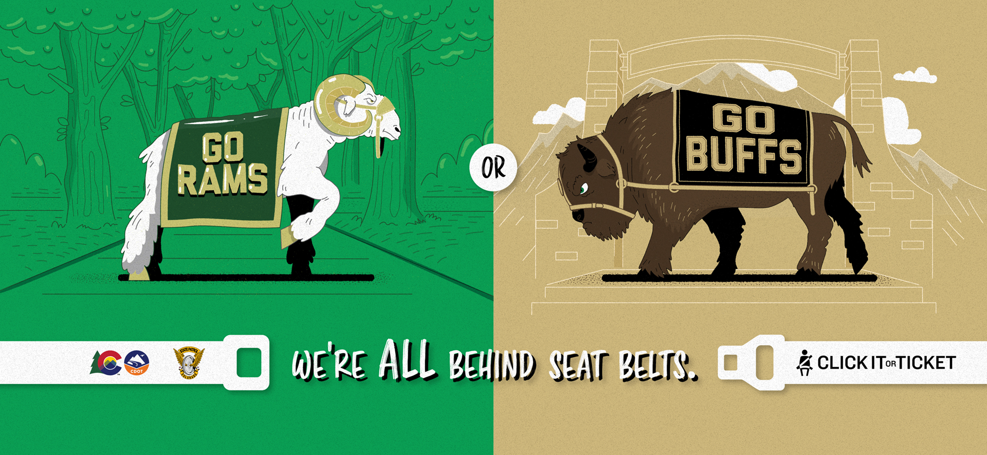 We're All Behind Seat Belts - Mascots detail image