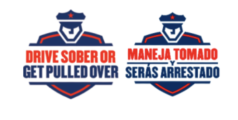 Graphic of a police office with the text over lay, "Drive Sober of Get Pulled Over." 