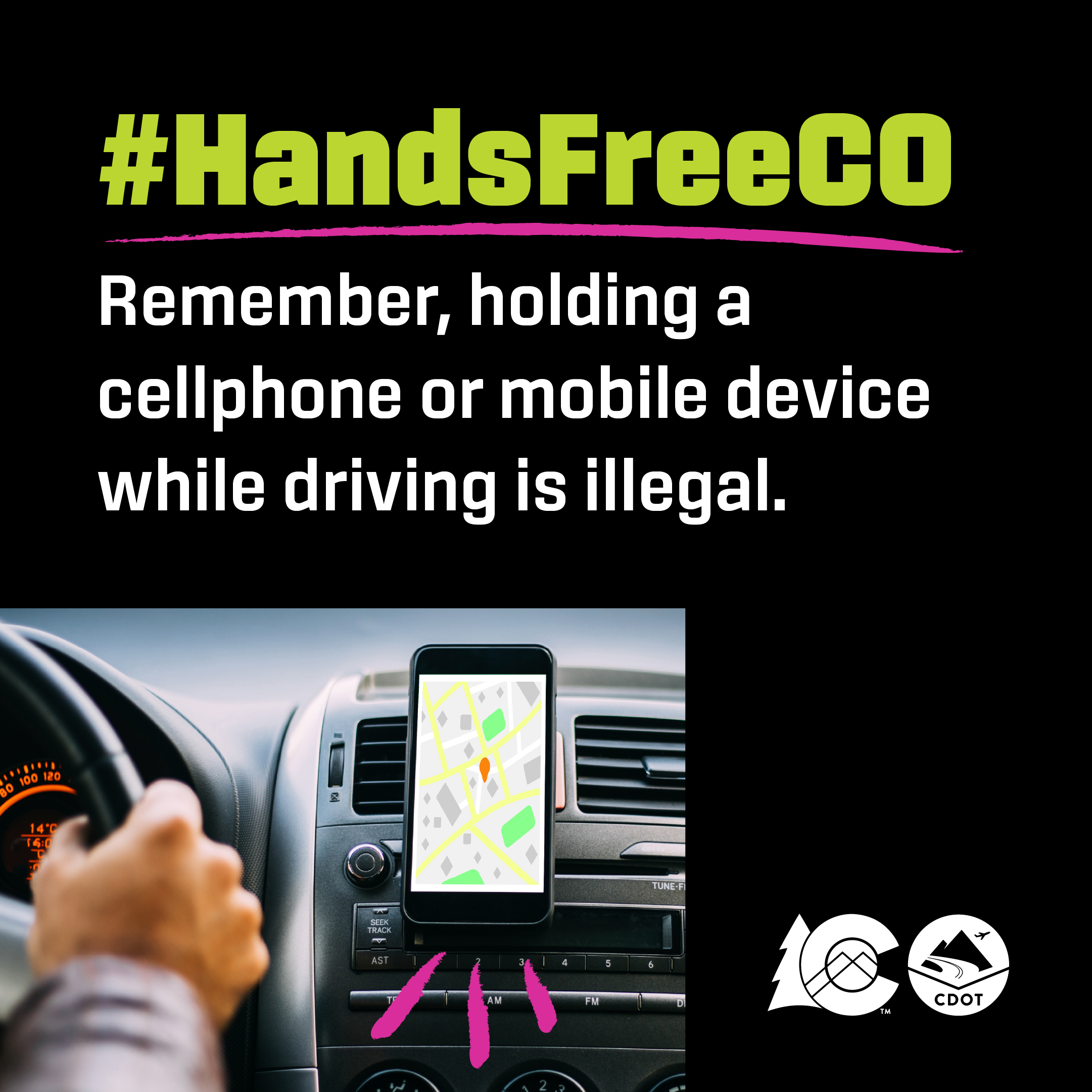 Distracted Driving #HandsFreeCO graphic detail image