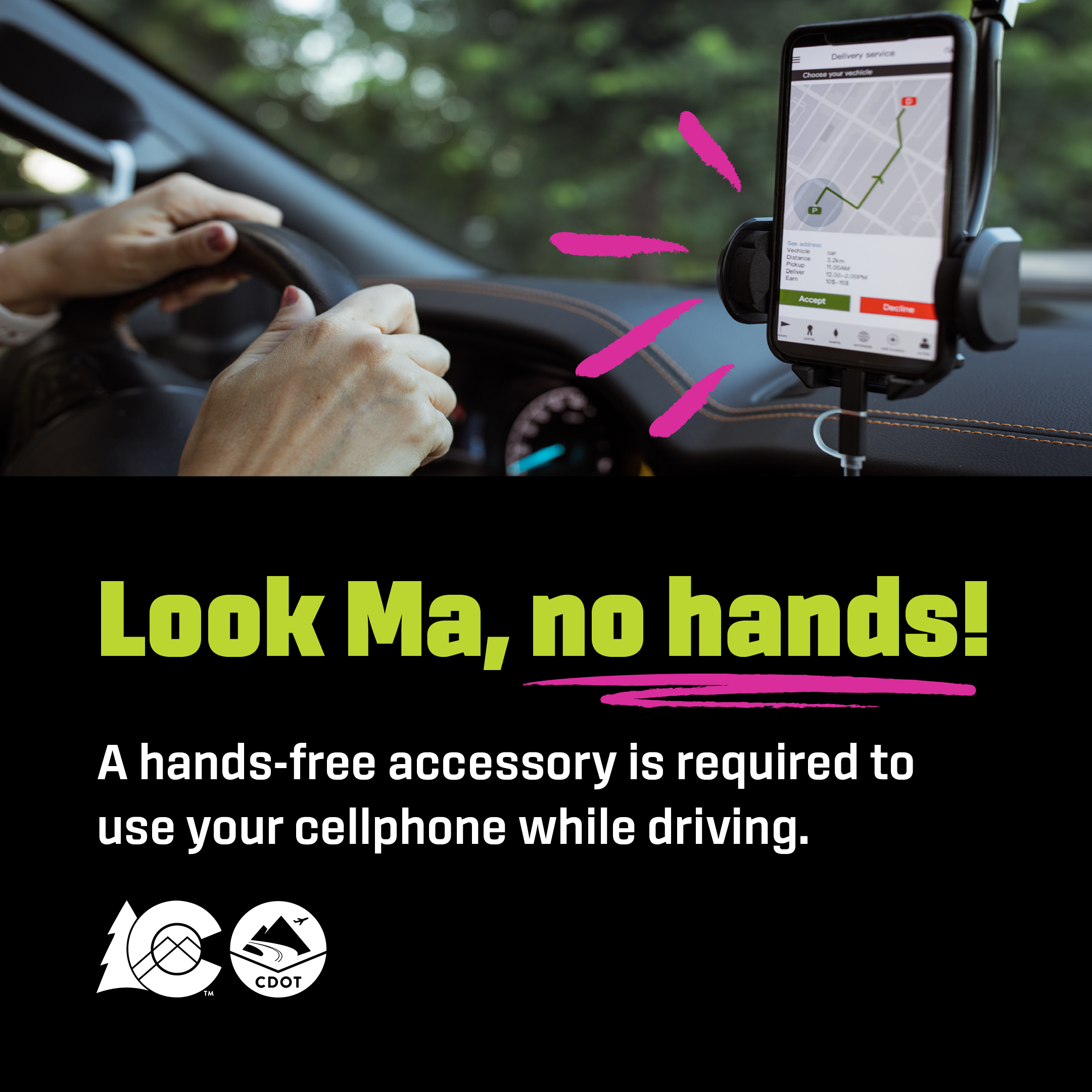 Distracted Driving - Look Ma, No Hands Graphic detail image