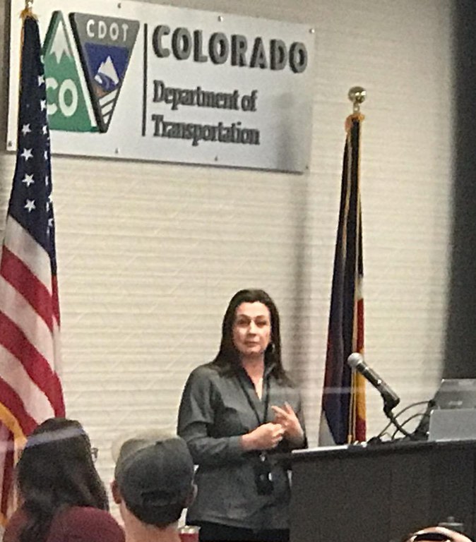 Highway Safety Office team member Tuesday Black assisting with the Feb. 27 training of instructors in Colorado's Standard Field Sobriety Testing program.