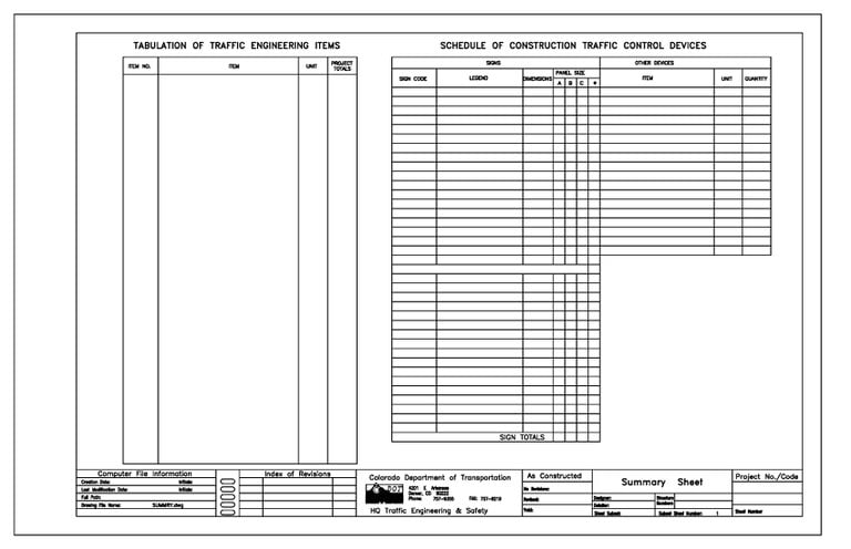 Summary Sheet