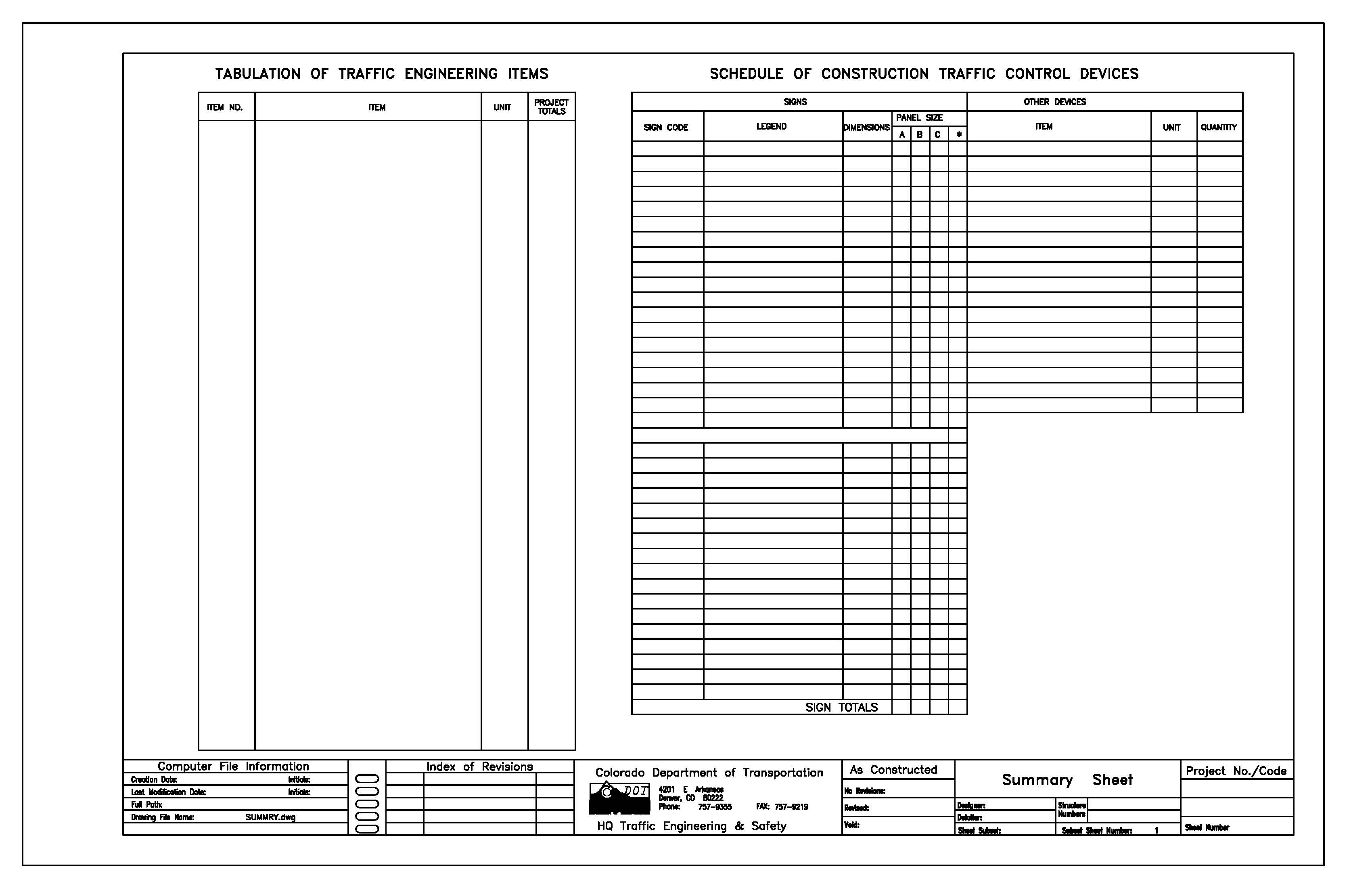 Summary Sheet detail image