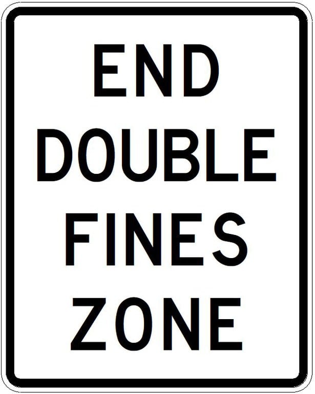 R2-11a End Double Fines Zone Image