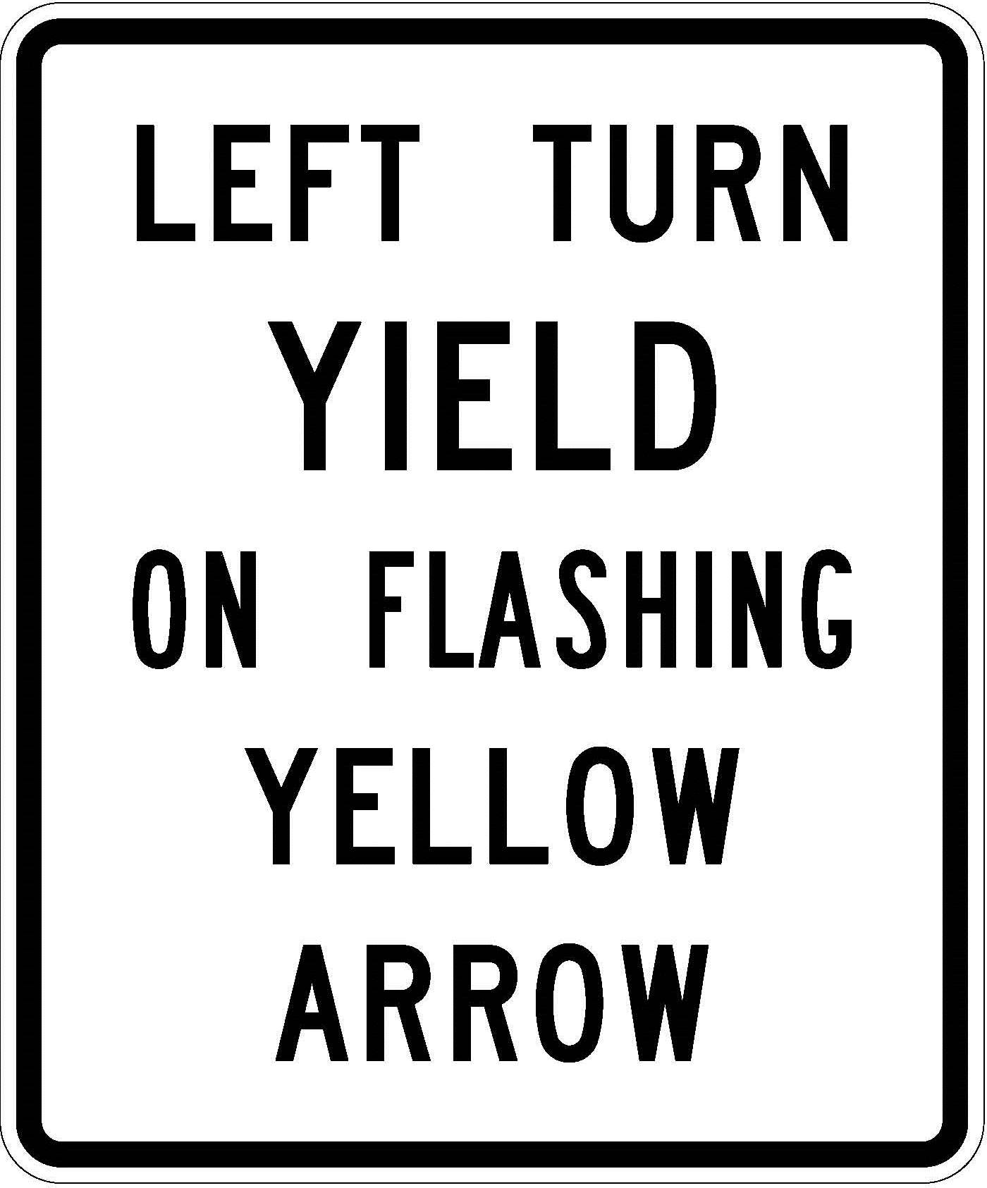 R10-27a Left Turn Yield On Flashing Yellow Arrow JPEG detail image