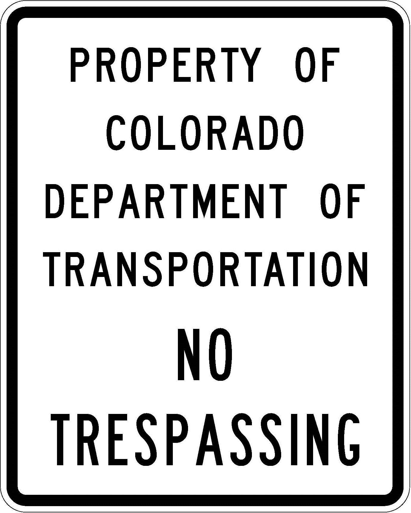 R52-1 Property Of CDOT - No Trespassing JPEG detail image