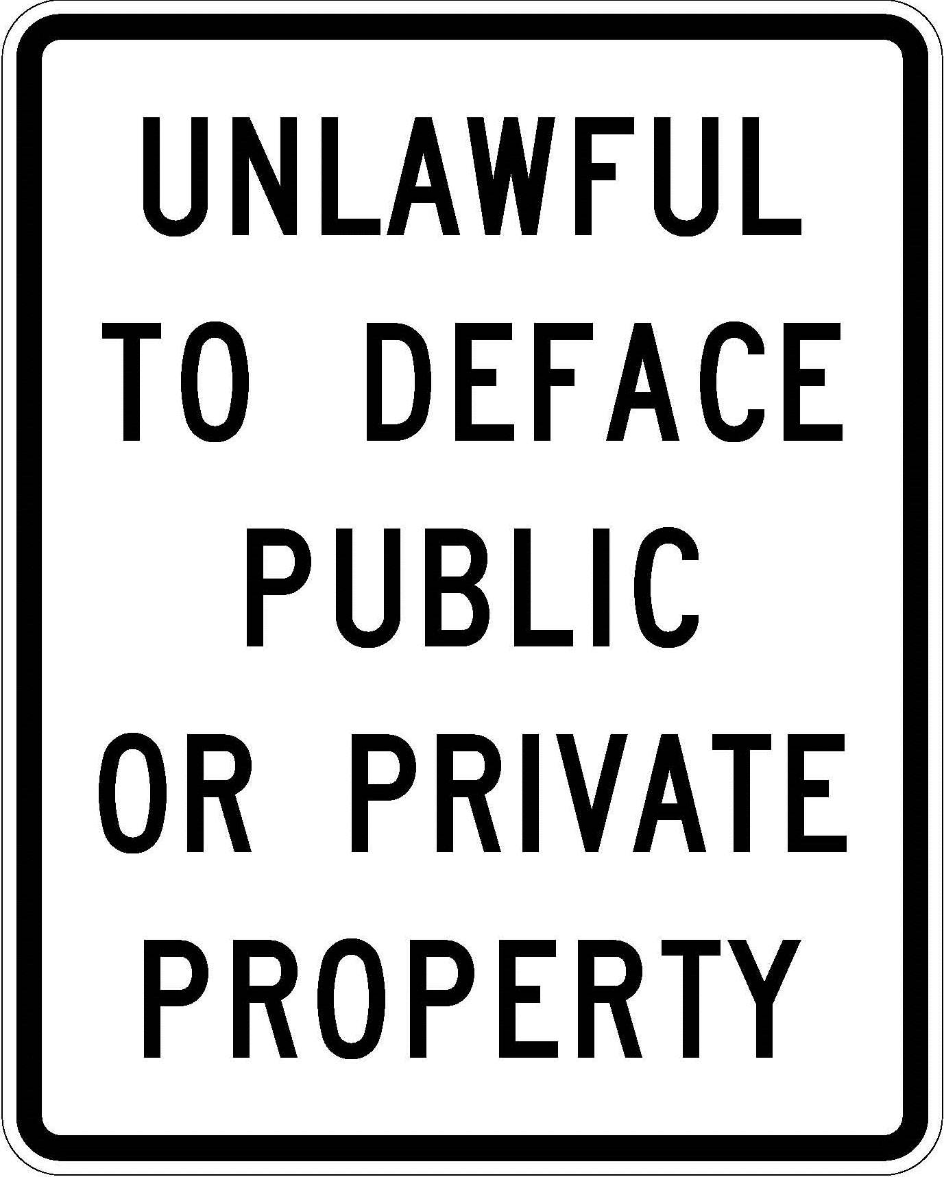 R52-3 Unlawful To Deface Public Or Private Property JPEG detail image