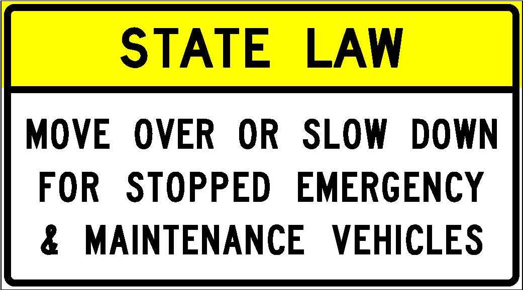 R52-6a State Law - Move Over or Slow Down for Stopped Emergency & Maintenance Vehicles JPEG detail image