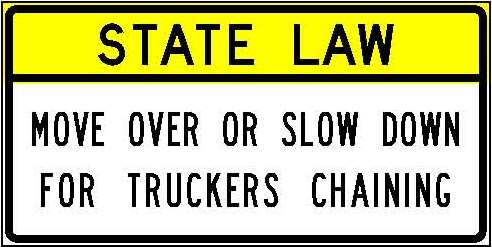 R52-6b State Law - Move Over Or Slow Down For Truckers Chaining JPEG detail image