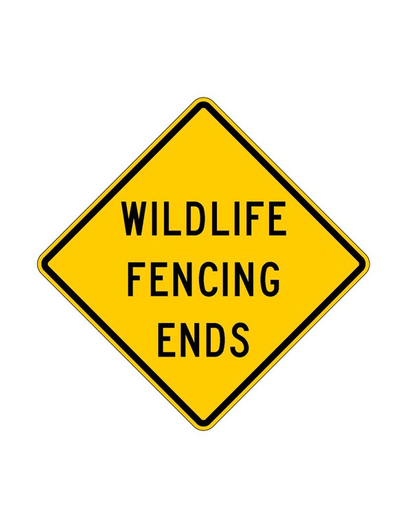 W11-56 Wildlife Fencing Ends