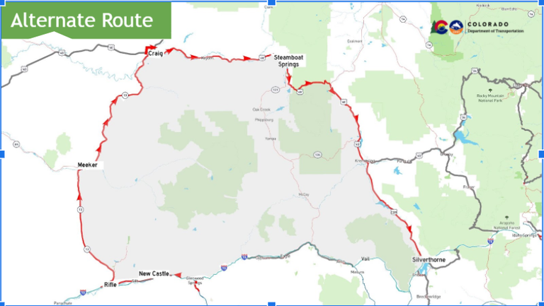 Recommended alternate closures Glenwood Canyon