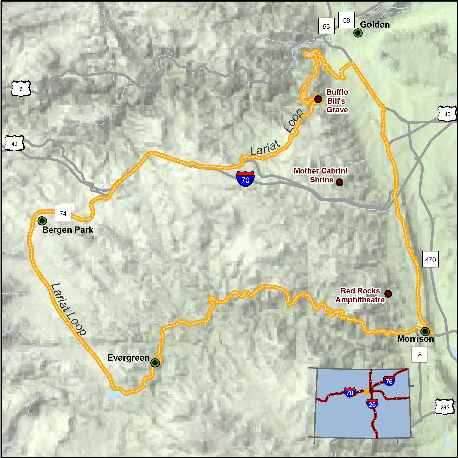 Larait Loop Scenic Byway map detail image