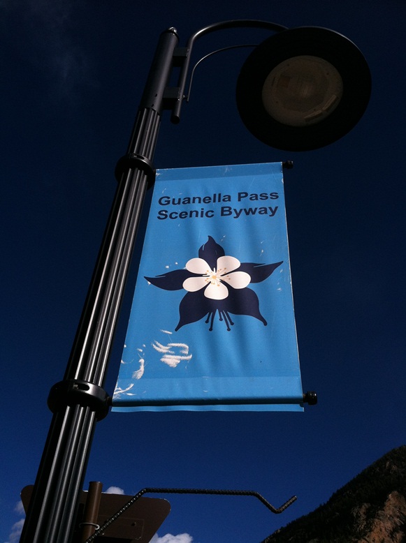 Guanella Pass Banner along Mainstreet Georgetown Nov 2013 detail image