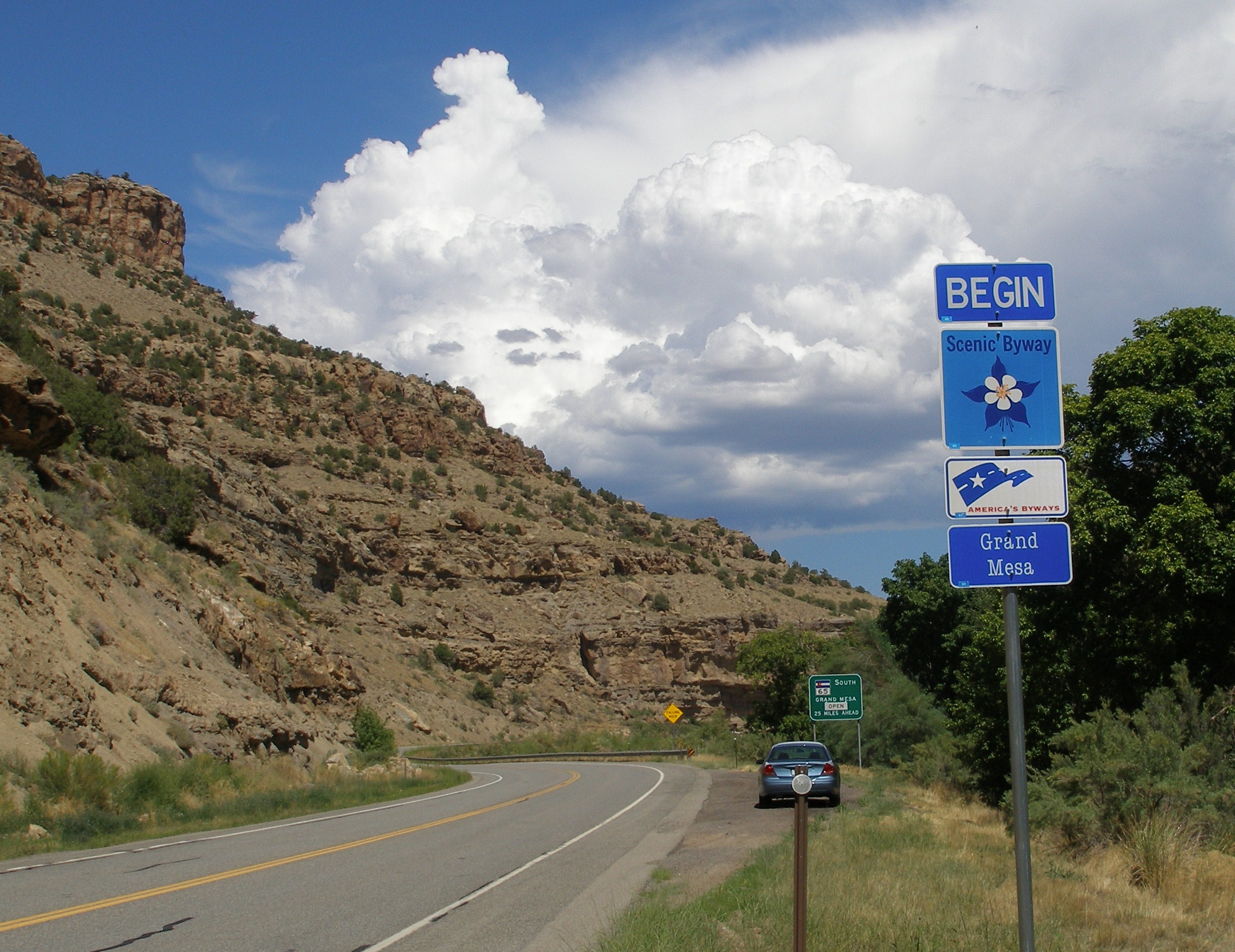 Grand Mesa Byway sign detail image