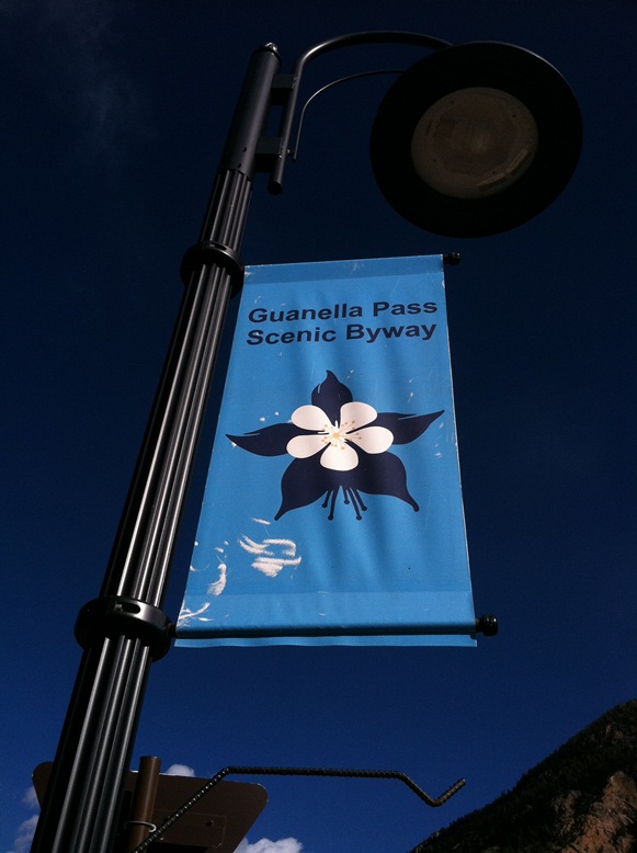 Guanella Pass Banner along Mainstreet Georgetown Nov 2013 detail image