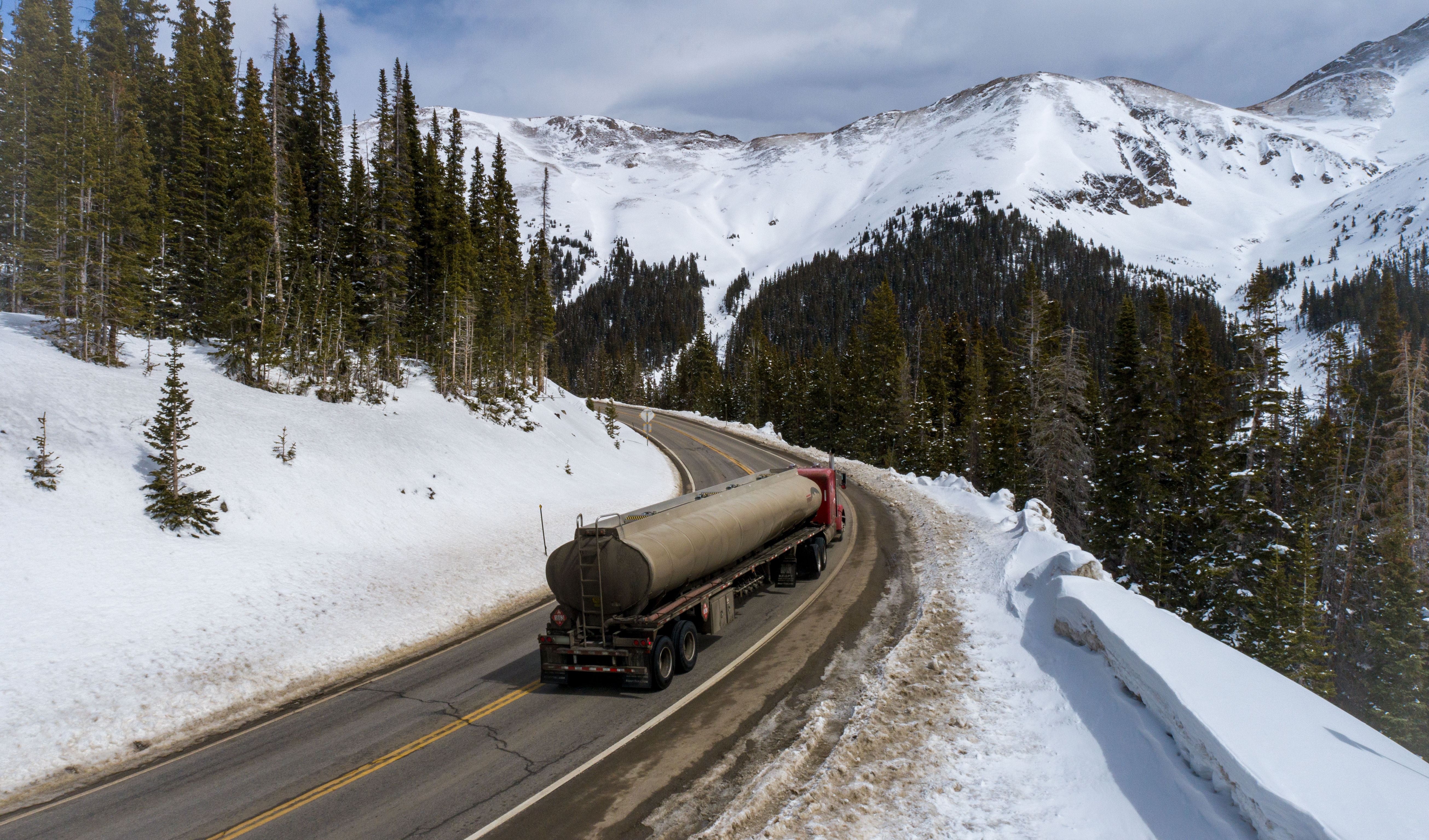 Truck driving on Loveland Pass.jpg detail image